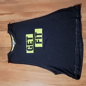 Womens black sheer fitness tank top